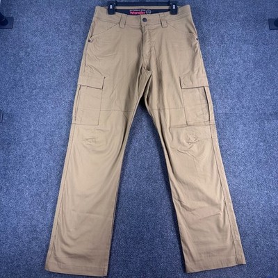 Wrangler Cargo Pants Mens 32x30 Tan ATG All Terrain Gear Stretch Hiking Outdoor