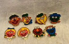 Vintage Sesame Street Shoe Lace Clips - 8 Clips