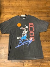 New Men  s Bugs Bunny Space Jam Tune Squad Basketball Gray T- Shirt Large NWT