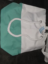 Beach Tote with Rope Handle - Reusable Shopping, Library Bag 15  x13.5  