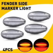Clear LED Fender Side Marker Lights For 2001-14 Chevy Silverado 2500HD 3500HD A