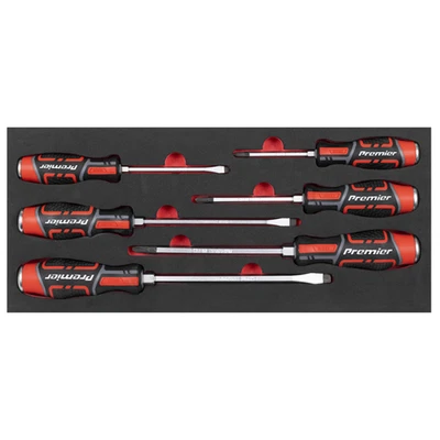 Sealey Premier Hammer-Thru Screwdriver 6 Pce Set Slotted Phillips In Foam FD25