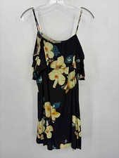 Pre-Owned BP Black Size XL Floral Short Short Sleeve Dress