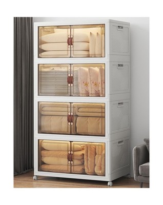 UAMFURI 720QT Stackable Storage Bins with Lids, Extra Large Storage Cabinet w...