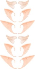 6 Pairs Soft Pointed Elf Ears Costume Accessories for Cosplay and Dress Up