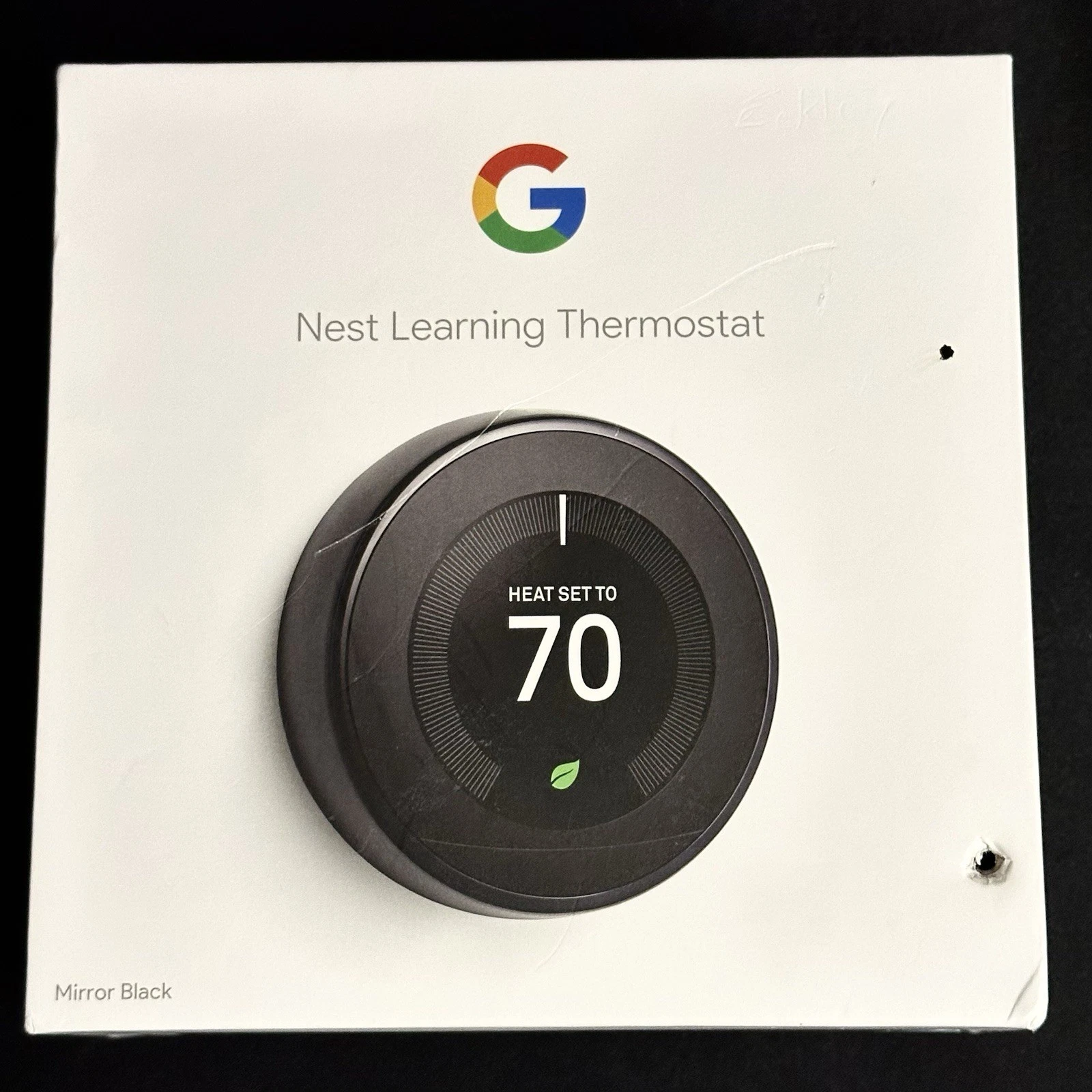 NEW OPEN BOX Google Nest T3018US 3rd Generation Smart Thermostat - Mirror Black