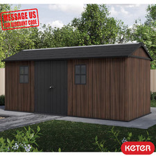 Keter Rosewood 17Ft 6" X 7Ft 5" (5.3 X 2.3M) Storage Shed with Side Entry