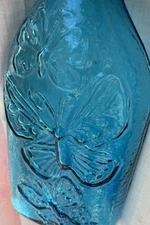 Blenko Large Butterfly Decanter #6527 Joel Myers Rare Blue 1965 No Stopper