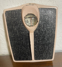 Vtg Chatham Bathroom Standing Weighing Scale Pink Industrial Mid Century Retro