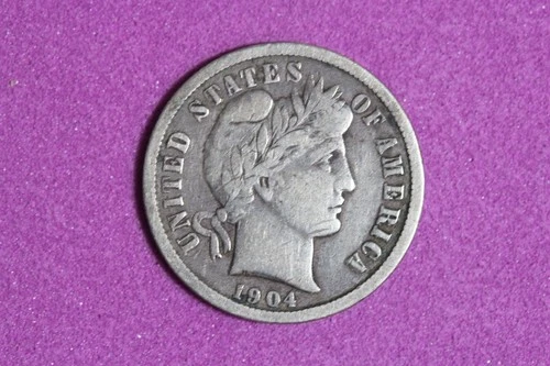 ESTATE FIND 1904 BARBER DIME #K60167