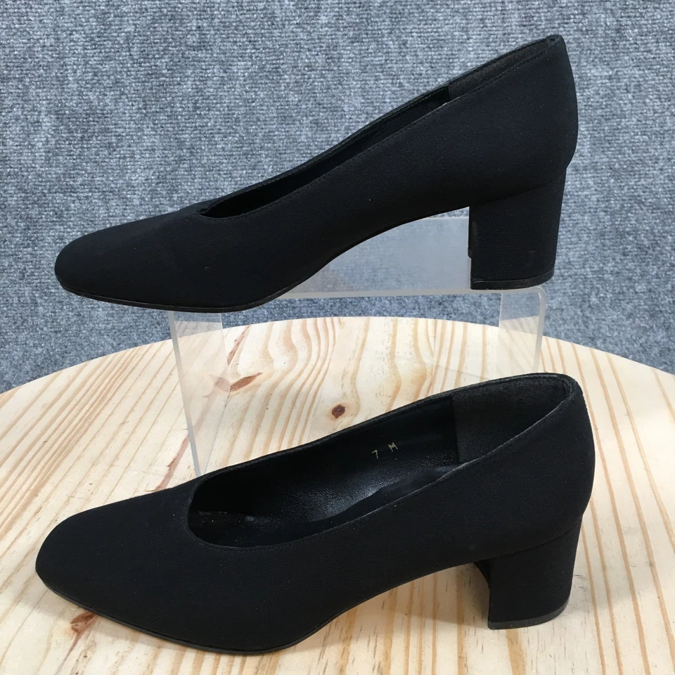 Zapatos de salón Bandolino para mujer 7 M sin cordones negros tacones informales punta cuadrada Foto 2 de 4