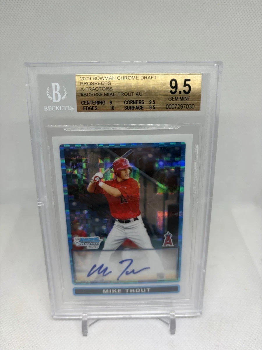 Bowman Mike Trout Grade 9.5 Baseball Sports Trading Cards