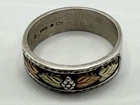 Vintage Sterling Silver  & 12k Black Hills Style Leaf Grape Men’s Band Ring 11