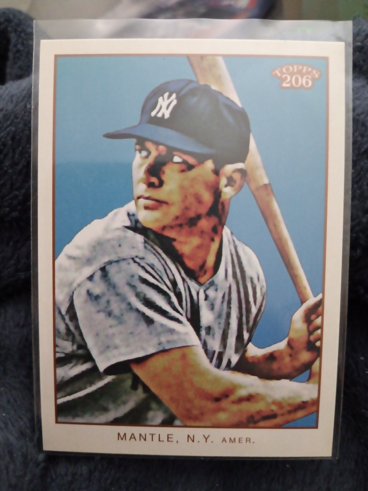 2009 Topps 206 - Mickey Mantle Checklists Mickey Mantle #3 Blue 