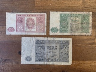 091 Poland / Polen Set 3 Pcs 1 2 5 Zlotych 1946