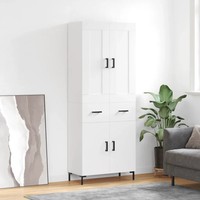 Highboard Weiß 69,5 Cm Breit 34 Cm Tief 180 Cm Hoch Holzwerkstoff