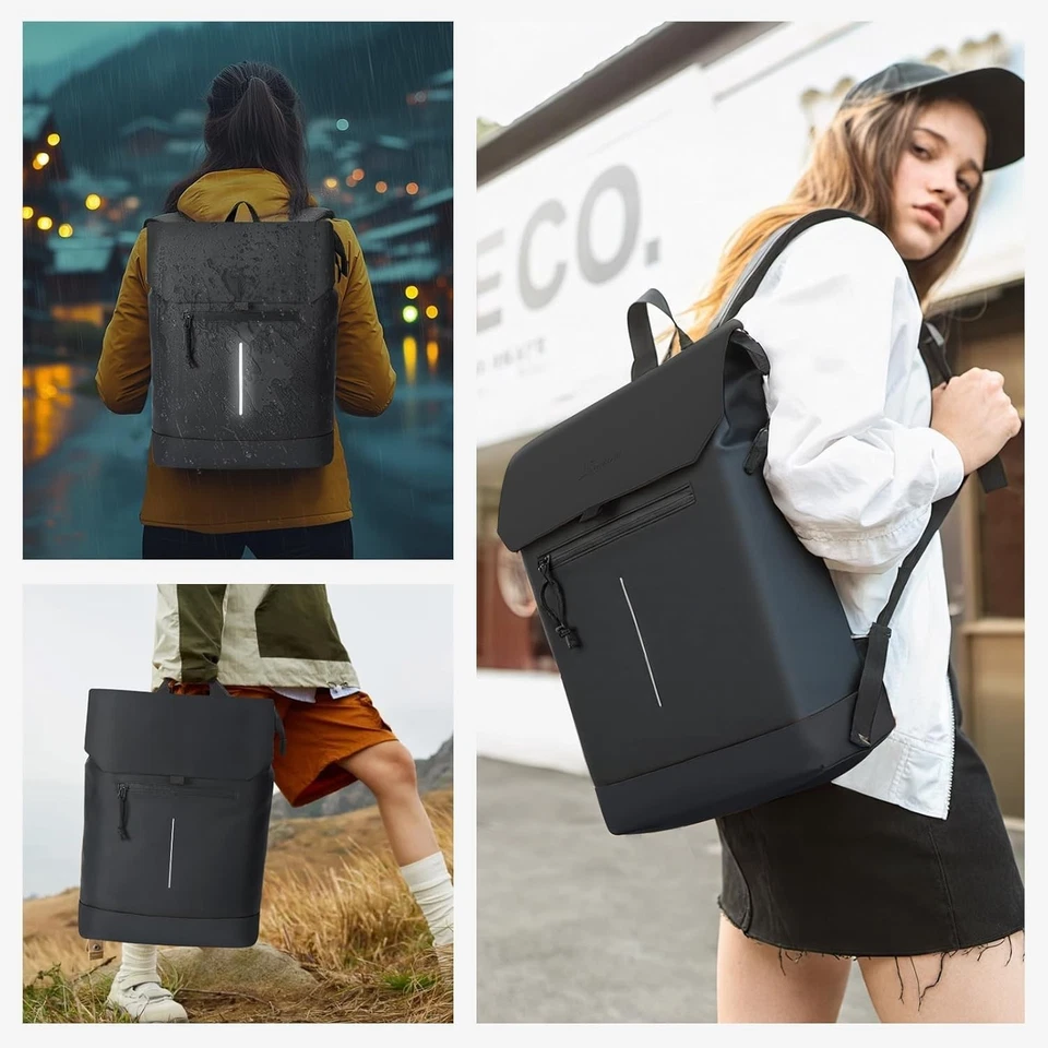 Lekeinchi Rucksack Damen - Laptop Rucksack Mit 15,6 Zoll Laptopfach, Elegant Day - Bild 3 von 4