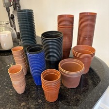 150 Used Small Plastic Plant Pots Ranging from 4.5cm - 9 cm Diameter Plantpots