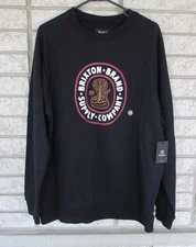 Brixton Brand Supply Co black crew neck cotton sweatshirt men's size XL NEW WTAG