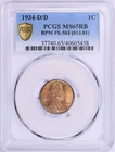 1934 D/D Lincoln Cent FS 503 PCGS MS65 RB POP 2/0 RARE