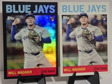 Will Wagner Rookie 2025 Topps Archives Black Foilboard + Base Blue Jays #75