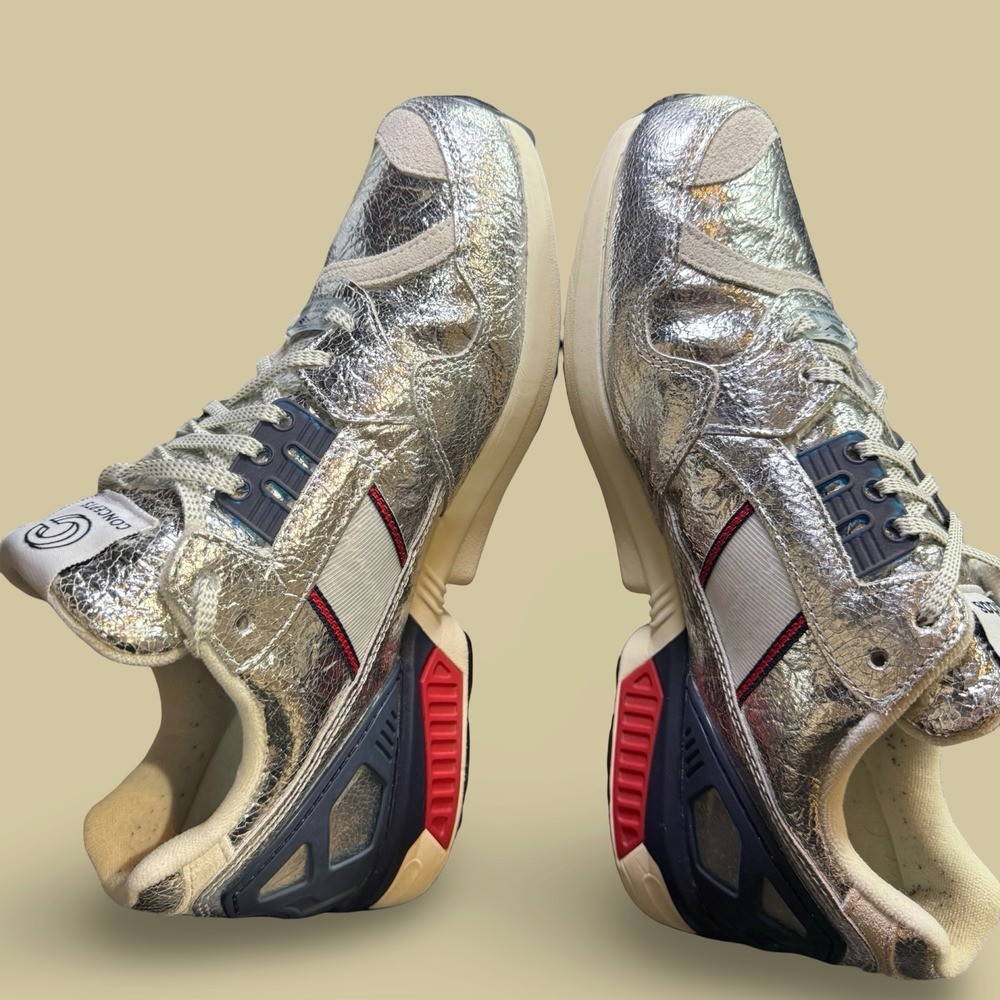 Adidas ZX 9000 Concepts Silver Metallic Torsion Sneakers Men's 8.5