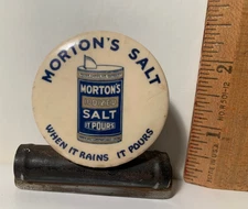 Vintage Morton's sale Salt Bag Clip When it Rains it Pours H.C Cook Co Bulldog