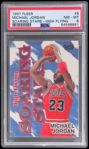 1997-98 Fleer Michael Jordan #9 PSA 8 High Flying Soaring Stars Basketball NM-MT