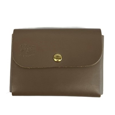 IL BISONTE Leather Card Case Coin Holder Business Card Purse