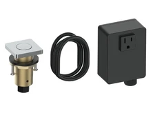Garbage Disposal Cordless Air Switch Kit Brass Polished Chrome Push Button