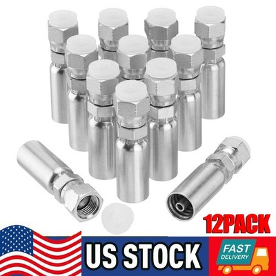 12Pack 1/4'' Hydraulic Hose Fittings 1/4'' I.D. Hose x 3/8'' JIC 37° Female w/Cover