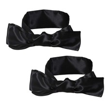2Pcs Satin Eye Mask Sleep Mask, 157cm/62inch 2 Count Pack of 1 , Black