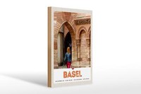 Holzschild Reise 20X30 Cm Basel Schweiz Urlaub Stadttour Deko Schild Wooden Sign