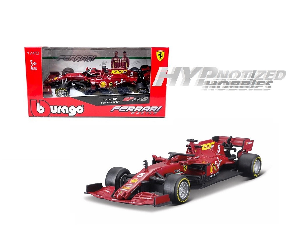 BBURAGO 1:43 2020 FERRARI SF1000 F1 #5 SEBASTIAN VETTEL DIE-CAST RED  18-36823 | eBay