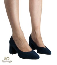 XTI Women's Medium Wide Heel Pointed Toe Heel Suede Heel Shoes