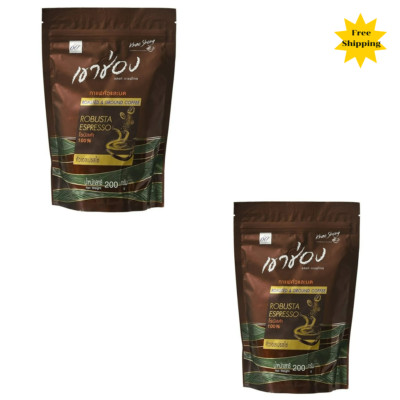 Thai Coffee Khao Shong Instant Mix Powder Roasted Robusta Espresso Low Sugar 200