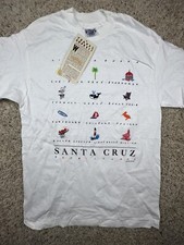 VINTAGE Santa Cruz Expressions T-Shirt Luke A Tuke Beach Men's Size Medium 1991