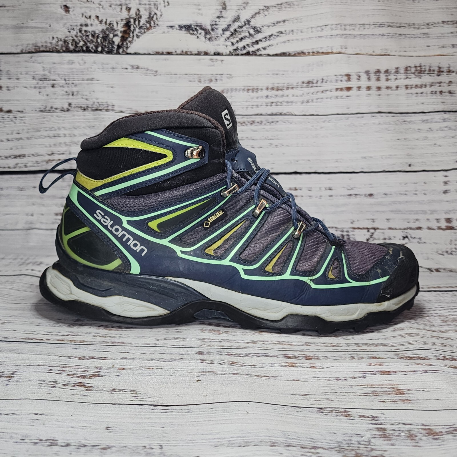 Stivali Salomon X Ultra Mid 2 GTX donna taglia 10 Gore Tex escursionismo outdoor blu verde
