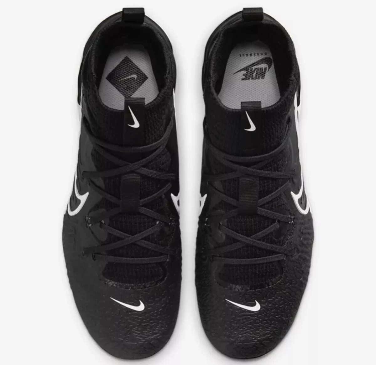 Nike Alpha Huarache NXT Metal Baseball Cleats Black White Nike Alpha Huarache NXT Metal Baseball Cleats Black White