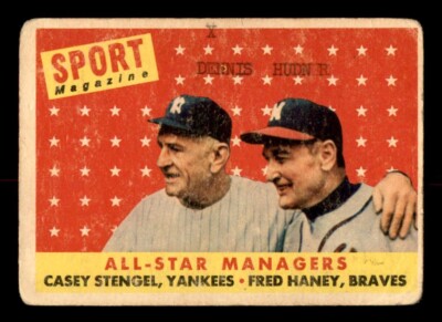 1958 Topps Baseball #475 All-Star Managers PR *e1