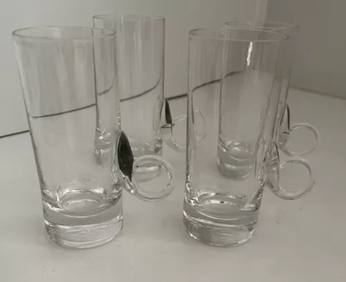Vintage Lenox Hand-Blown Irish Coffee Crystal Glasses Mugs Set Of 4