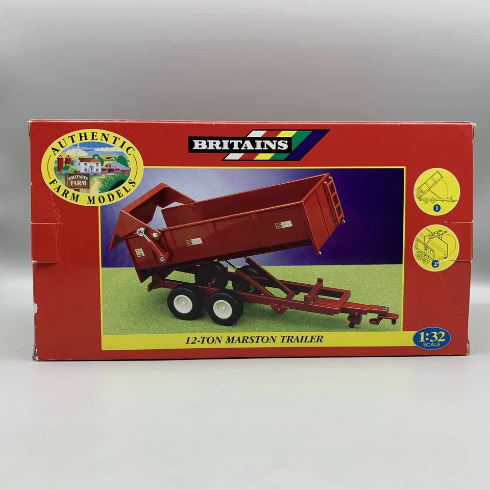 Remolque Marson vintage 2003 Gran Bretaña 12 toneladas 1/32 rojo granja modelo 40520 Foto 4 de 4