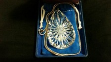 BOXED WATERFORD CRYSTAL TEARDROP NECKLACE PENDANT STERLING CHAIN IRELAND