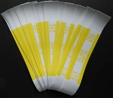 50 - Yellow $1,000 Cash Money Self-Sealing Straps Currency Bands 
