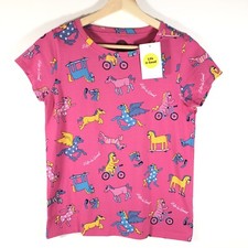 Life Is Good Crusher T-Shirt Girl  s XL 12-14 Pink Happy Horse Print Graphic