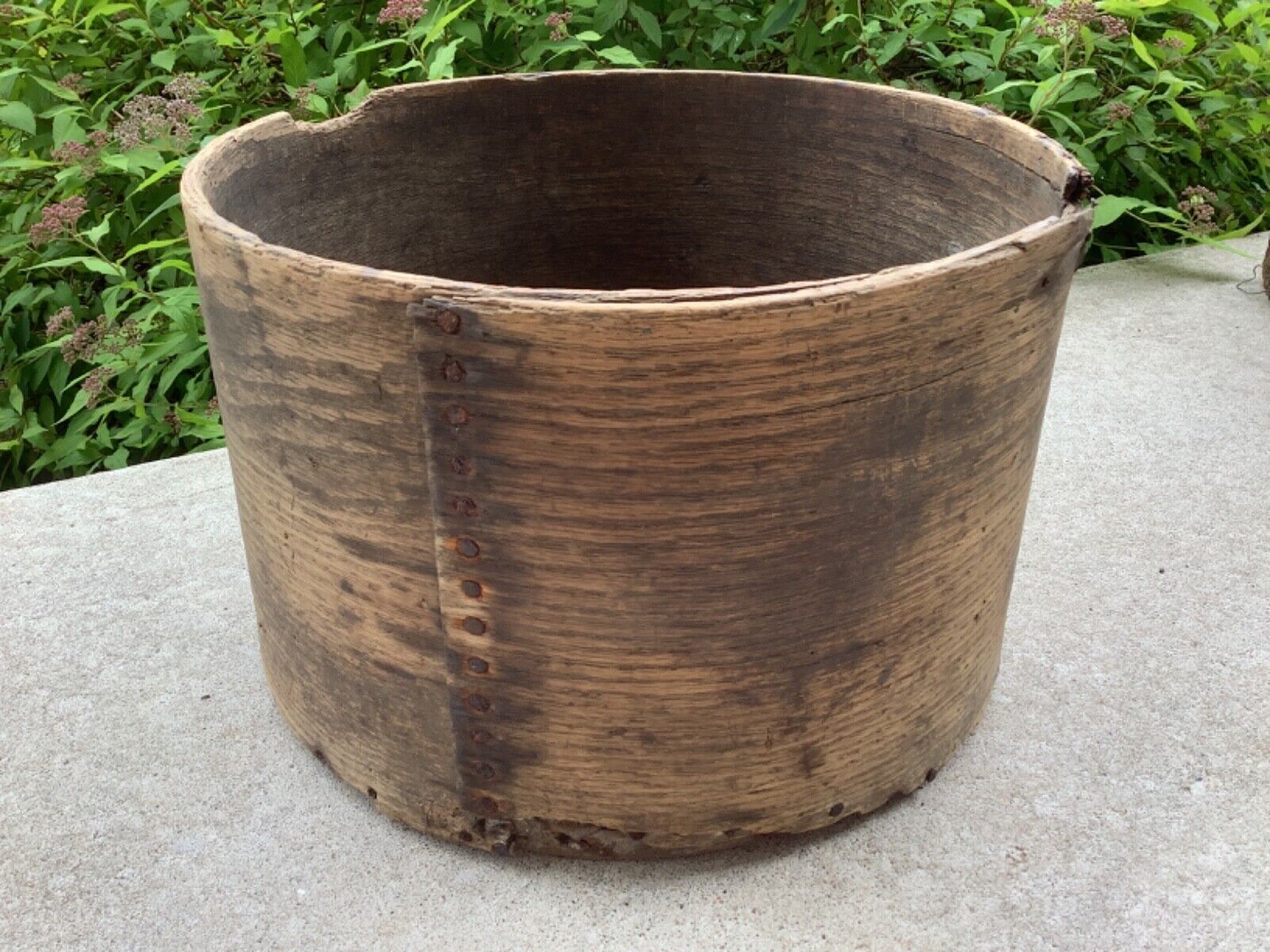 Primitive Bent Wood Dry Measurer Box lapped side 11in cir 19th century Original 