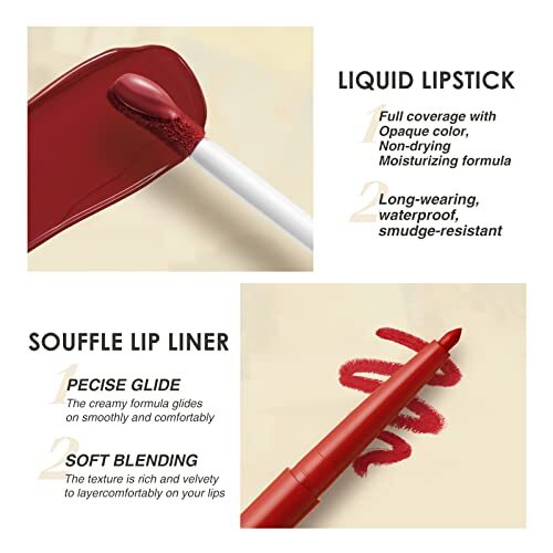 6x Lápices labiales líquidos mate de gran duración Maquillaje a prueba de agua - Imagen 5 de 8