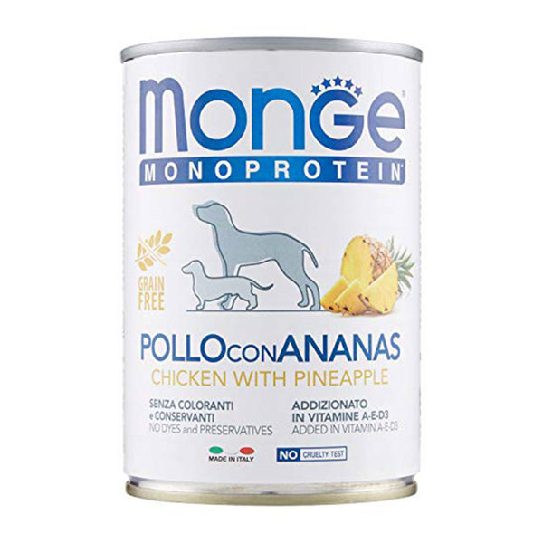 Monge Monoproteico Frutta Pollo E Ananas - Cane - Lattina 0,4 Kg