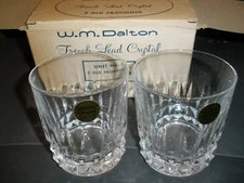 W.M. Dalton French Lead Crystal No. 4, 2 Drink Glasses in Box