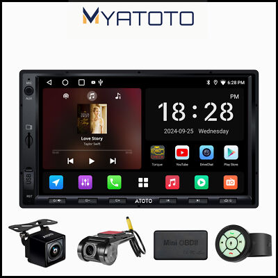 ATOTO 7'' Double Din Car Stereo CarPlay Android Bluetooth SiriusXM Radio GPS NAVI